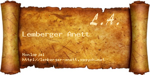 Lemberger Anett névjegykártya